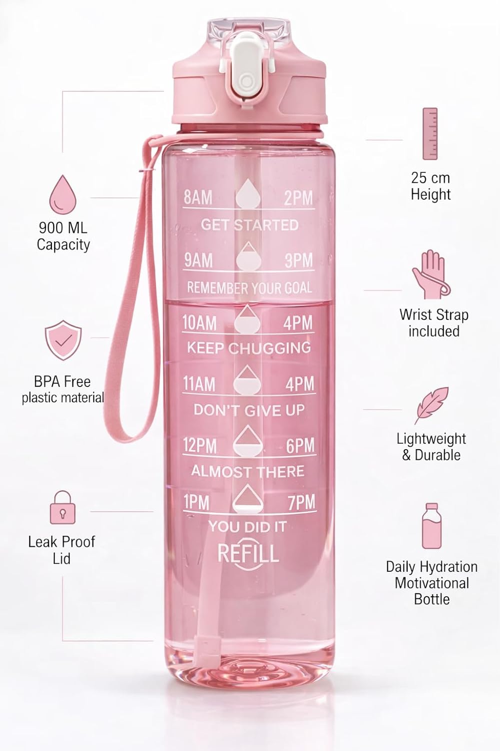 900ML Water bottle with sipper
